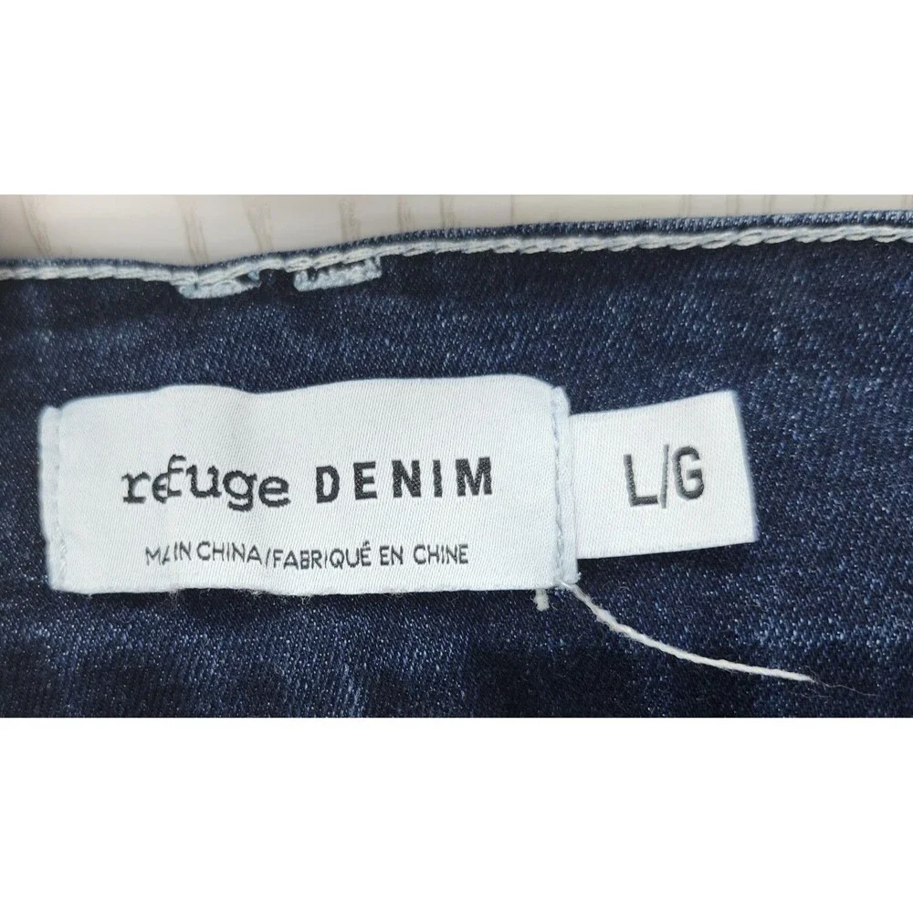 Refuge Denim Mini Skirt Womens Large Blue Flat Front 5 Pockets Preppy Casual Y2K